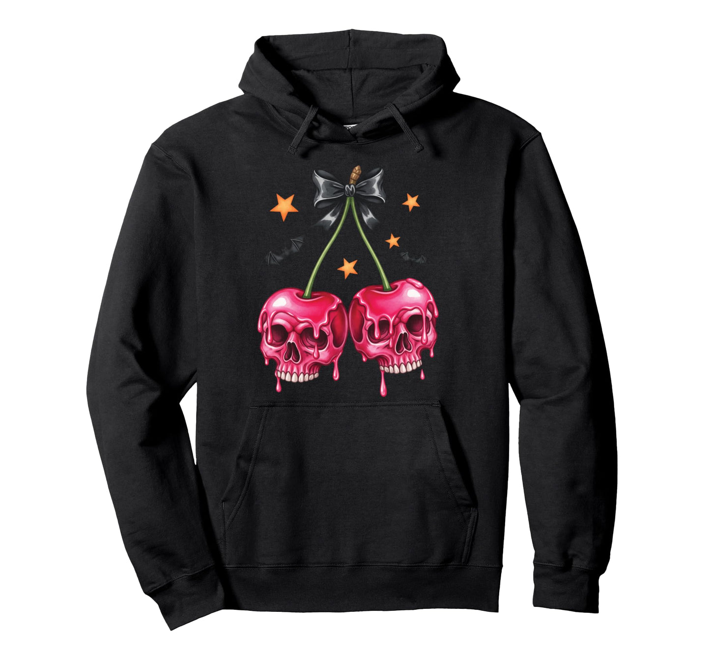 Halloween Skull Cherries Dark Hoodie - Aesthetic Graphic Men Women - T-Shirt, Sweatshirt, Hoodie