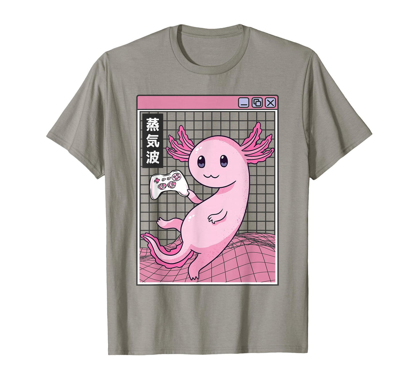 Axolotl Gaming Kawaii Grid T-Shirt - Casual Everyday Wear for Adults - T-Shirt, Sweatshirt, Hoodie