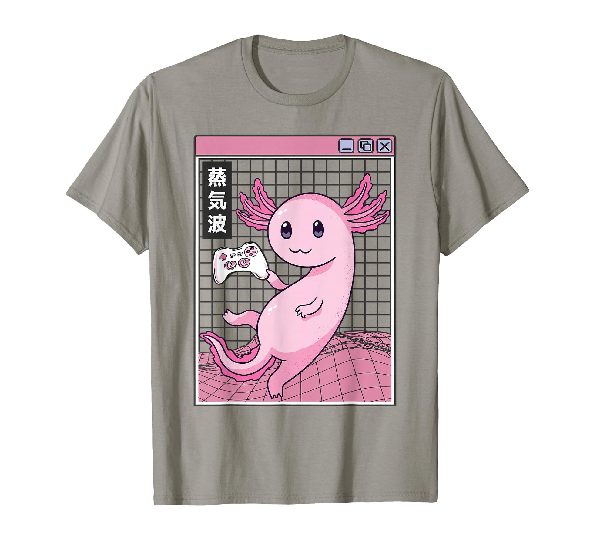 Axolotl Gaming Kawaii Grid T-Shirt - Casual Everyday Wear for Adults - T-Shirt, Sweatshirt, Hoodie