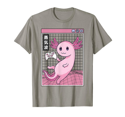 Axolotl Gaming Kawaii Grid T-Shirt - Casual Everyday Wear for Adults - T-Shirt, Sweatshirt, Hoodie