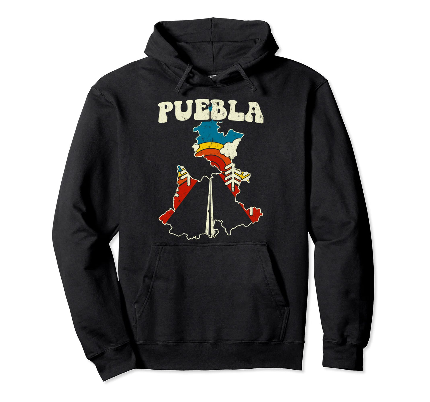 Puebla Mexican State Rainbow Mexico Hoodie - Novelty Apparel for Adults - T-Shirt, Sweatshirt, Hoodie
