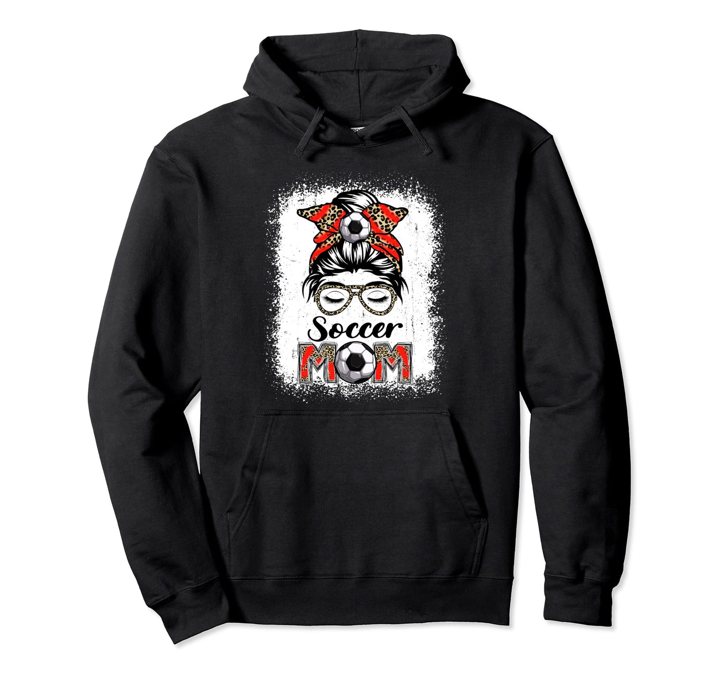 Soccer Mom Game Day Messy Bun Hoodie - Aesthetic Graphic for Adults - T-Shirt, Sweatshirt, Hoodie