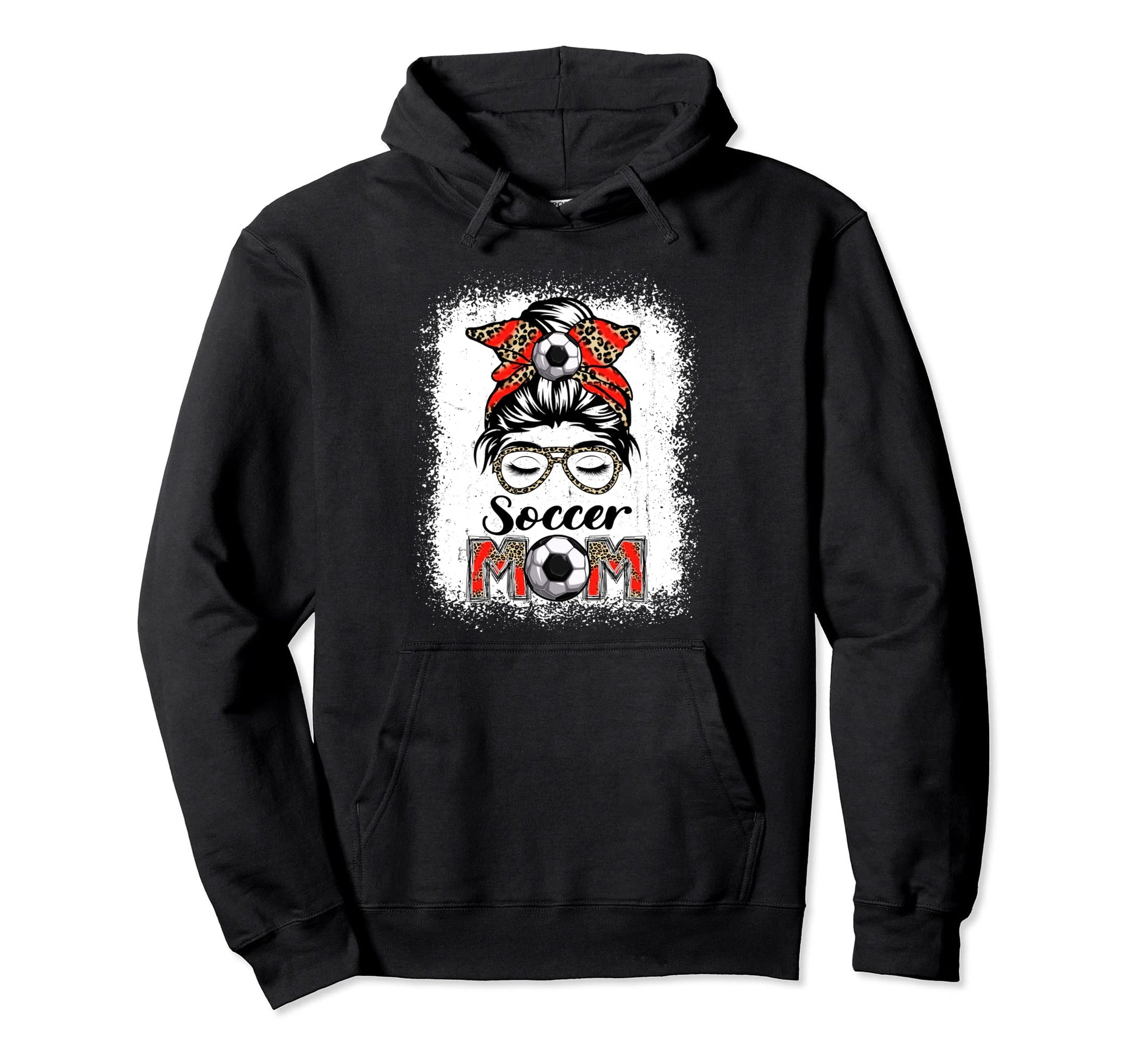 Soccer Mom Game Day Messy Bun Hoodie - Aesthetic Graphic for Adults - T-Shirt, Sweatshirt, Hoodie