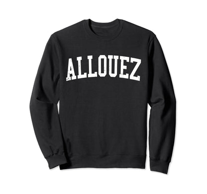 Allouez Wi Distressed White Varsity Sweatshirt - Graphic Print Men Women - T-Shirt, Sweatshirt, Hoodie