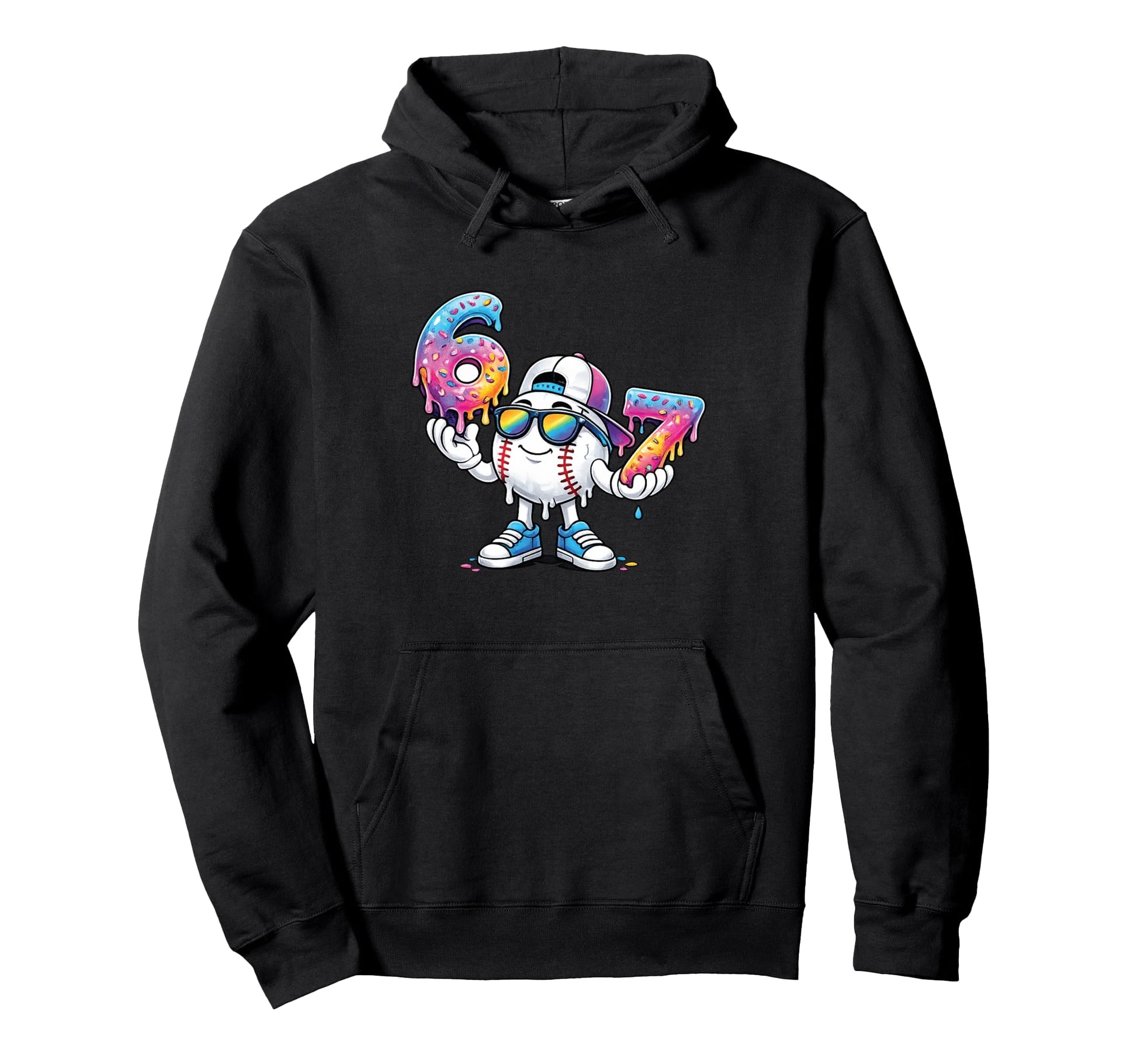 Baseball 67 Ice Cream Drip Funny Hoodie - Fun Novelty Design for Adults - T-Shirt, Sweatshirt, Hoodie