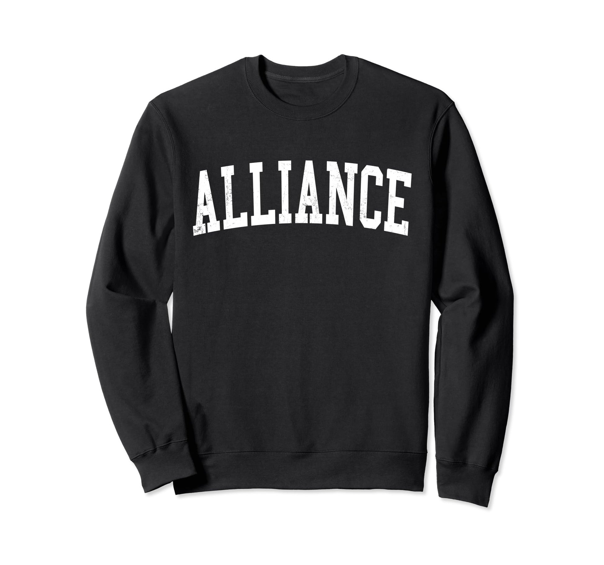 Alliance Oh Distressed White Sweatshirt - Fun Novelty Design Men Women - T-Shirt, Sweatshirt, Hoodie