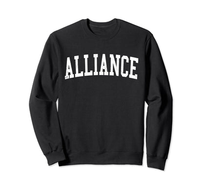 Alliance Oh Distressed White Sweatshirt - Fun Novelty Design Men Women - T-Shirt, Sweatshirt, Hoodie
