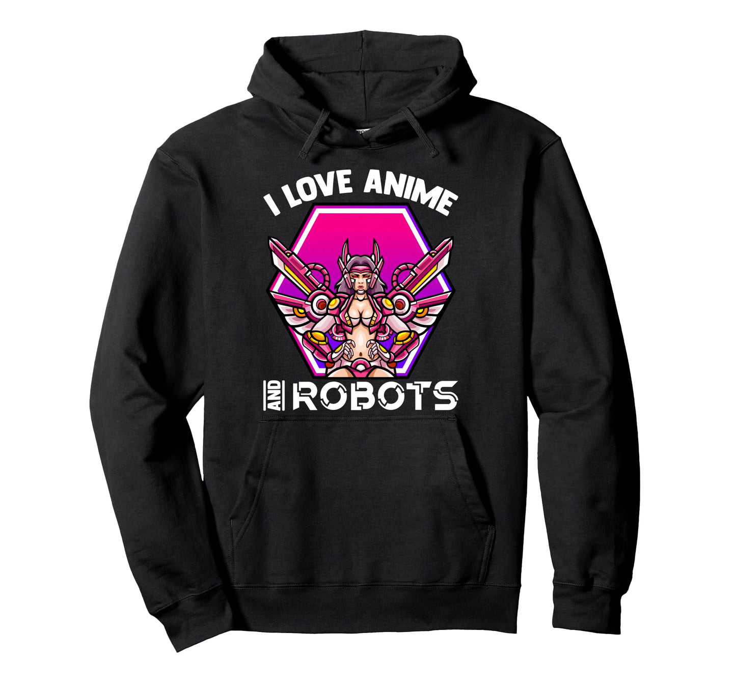 Kawaii Otaku I Love Anime And Robots Hoodie - Fun Novelty Design Men Women - T-Shirt, Sweatshirt, Hoodie