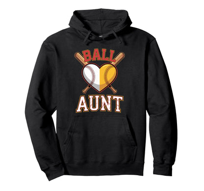 Aunt Softball Baseball Auntie Both Hoodie - Streetwear Style Men Women - T-Shirt, Sweatshirt, Hoodie
