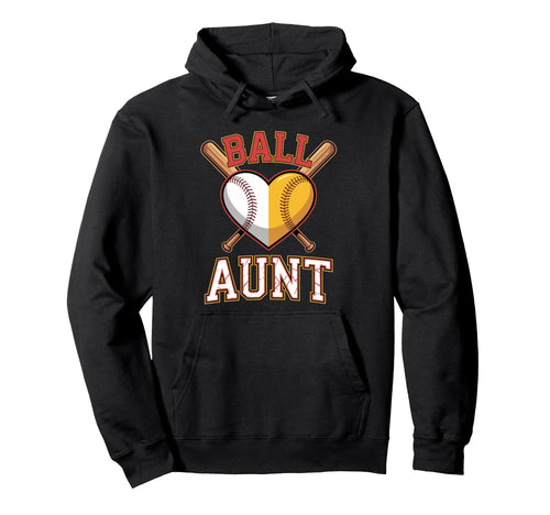 Aunt Softball Baseball Auntie Both Hoodie - Streetwear Style Men Women - T-Shirt, Sweatshirt, Hoodie