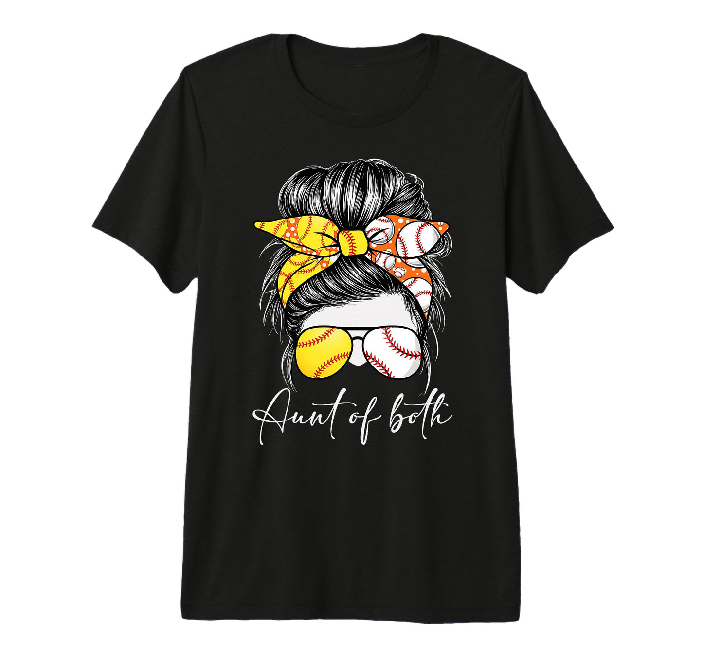 Aunt Both Baseball Softball Game Day T-Shirt - Custom Art Print Men Women - T-Shirt, Sweatshirt, Hoodie
