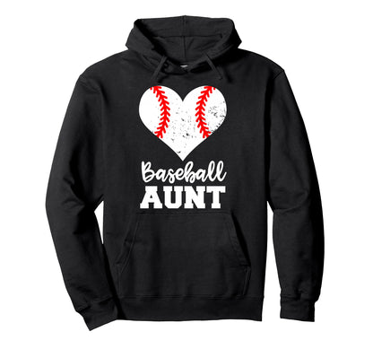 Baseball Aunt Funny Baseball Player Aunt Hoodie - Graphic Print Unisex - T-Shirt, Sweatshirt, Hoodie
