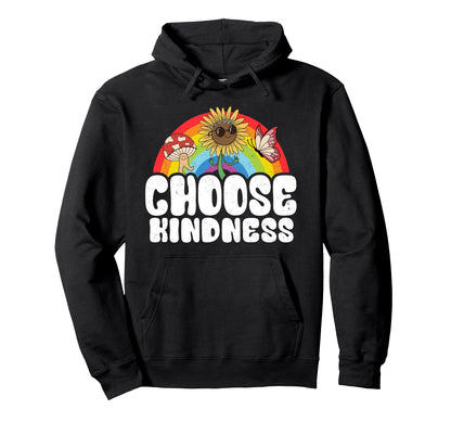Positive Sunflower Rainbow Peace Hoodie - Streetwear Style Unisex - T-Shirt, Sweatshirt, Hoodie