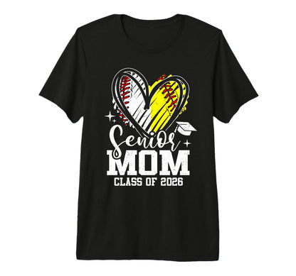 Proud Senior Mom Class 2026 Baseball T-Shirt - Novelty Apparel Unisex - T-Shirt, Sweatshirt, Hoodie