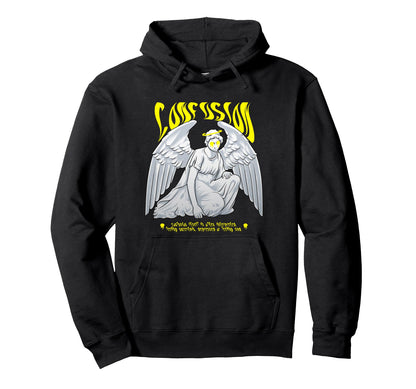 Angel Confusion Aesthetic Edgy Streetwear Hoodie - Unique Graphic Men Women - T-Shirt, Sweatshirt, Hoodie
