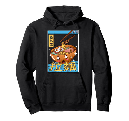 Happy Ramen Bowl Digital Japan Otaku Hoodie - Streetwear Style Unisex - T-Shirt, Sweatshirt, Hoodie