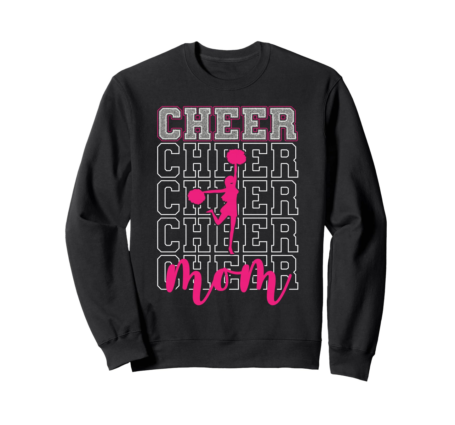 Cheer Mom Game Day Cheerleading Mom Sweatshirt - Trendy Graphic for Adults - T-Shirt, Sweatshirt, Hoodie