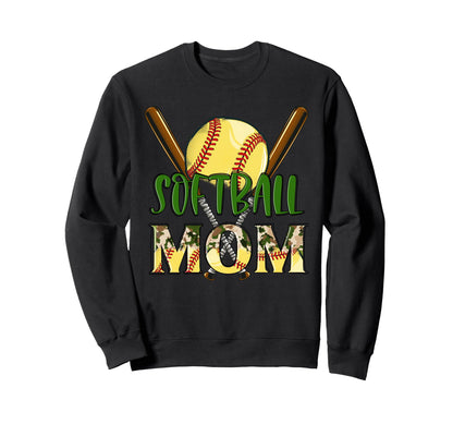 Softball Mom Proud Sports Mama Sweatshirt - Unique Graphic Men Women - T-Shirt, Sweatshirt, Hoodie
