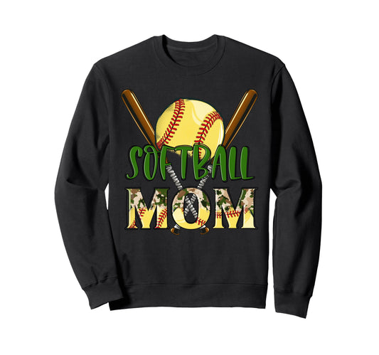 Softball Mom Proud Sports Mama Sweatshirt - Unique Graphic Men Women - T-Shirt, Sweatshirt, Hoodie