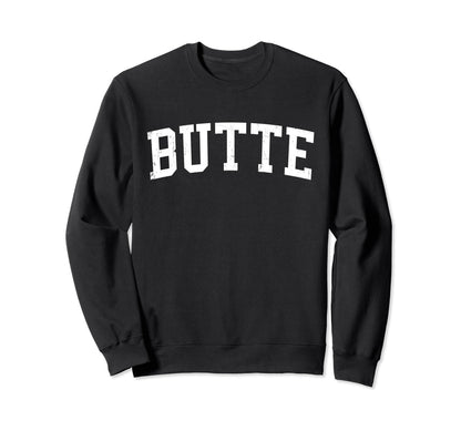 Butte Mt Distressed White Sweatshirt - Casual Everyday Wear Men Women - T-Shirt, Sweatshirt, Hoodie