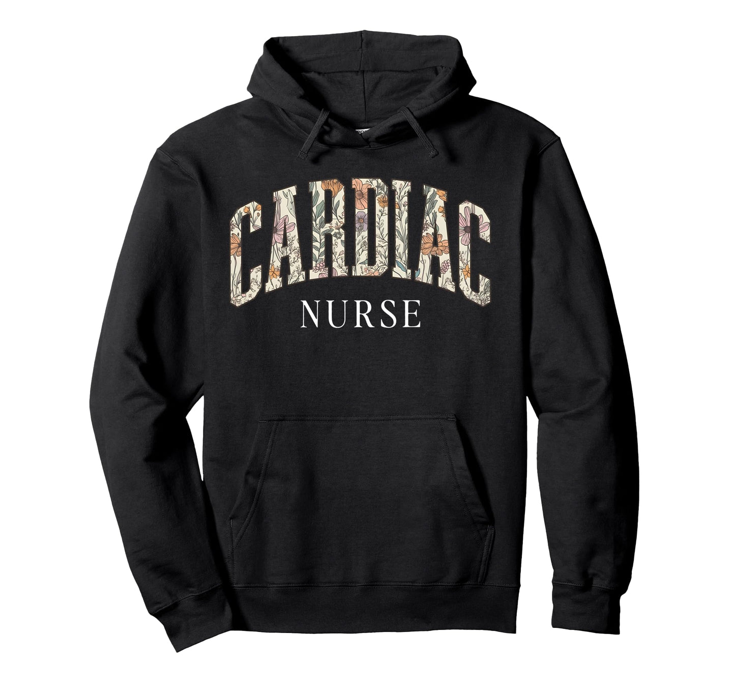 Boho Floral Cardiac Nurse Heart Hoodie - Custom Art Print Unisex - T-Shirt, Sweatshirt, Hoodie