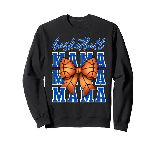 Basketball Mama Coquette Bow Game Sweatshirt - Trendy Graphic for Adults - T-Shirt, Sweatshirt, Hoodie