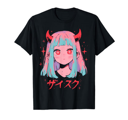 Goth Grunge Demon Anime Waifu Horror T-Shirt - Aesthetic Graphic Unisex - T-Shirt, Sweatshirt, Hoodie