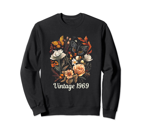 1969 Boho Rose Floral Flower Sweatshirt - Casual Everyday Wear Men Women - T-Shirt, Sweatshirt, Hoodie