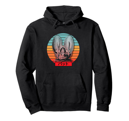 Bat Drawing Synthwave Japanese Hoodie - Casual Everyday Wear Unisex - T-Shirt, Sweatshirt, Hoodie