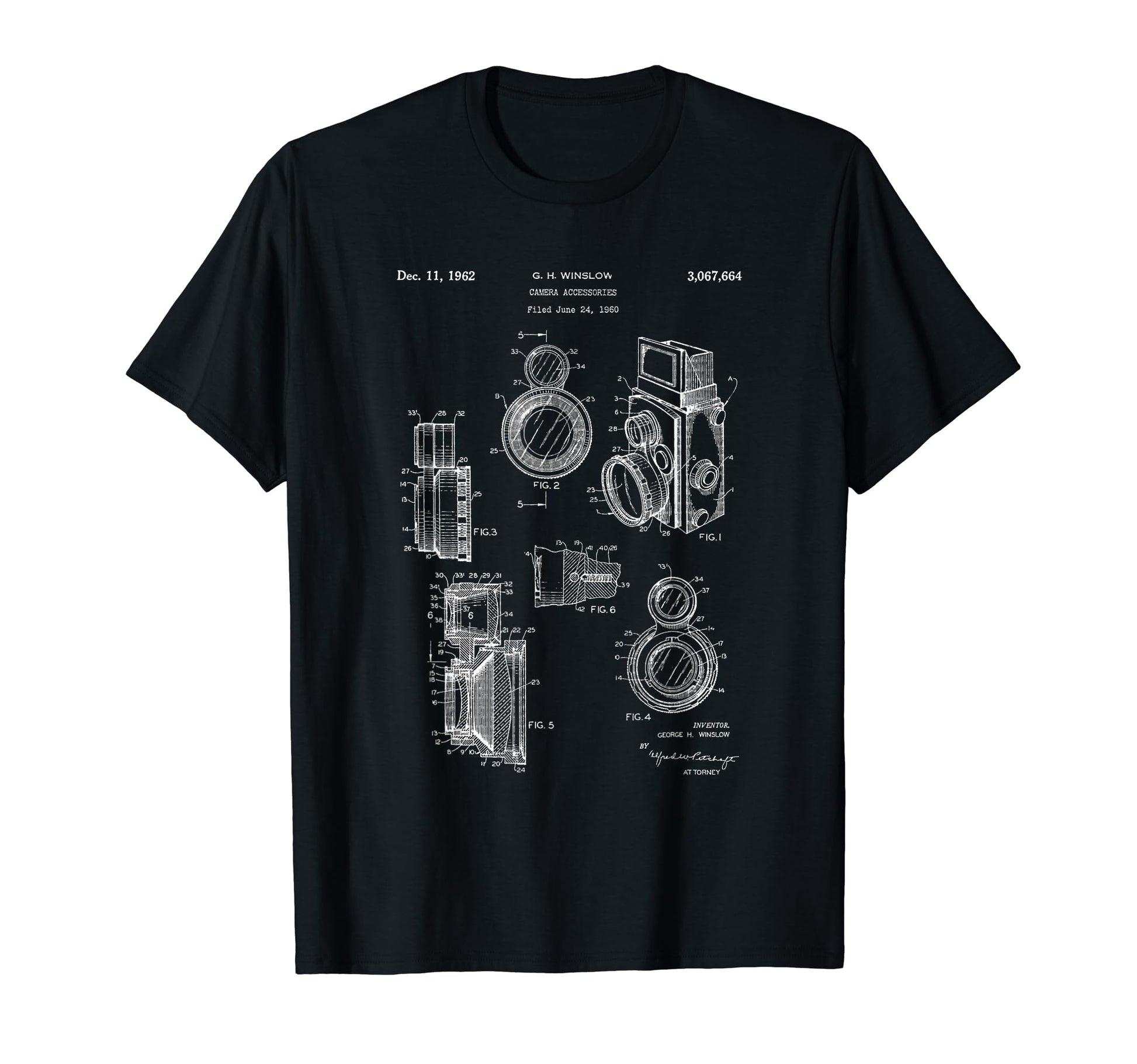 Camera Lenses Accessories Patent Art T-Shirt - Aesthetic Graphic Unisex - T-Shirt, Sweatshirt, Hoodie