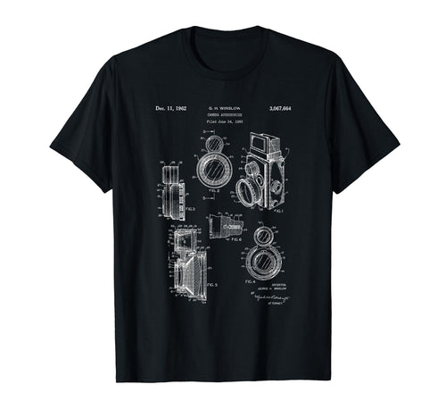 Camera Lenses Accessories Patent Art T-Shirt - Aesthetic Graphic Unisex - T-Shirt, Sweatshirt, Hoodie