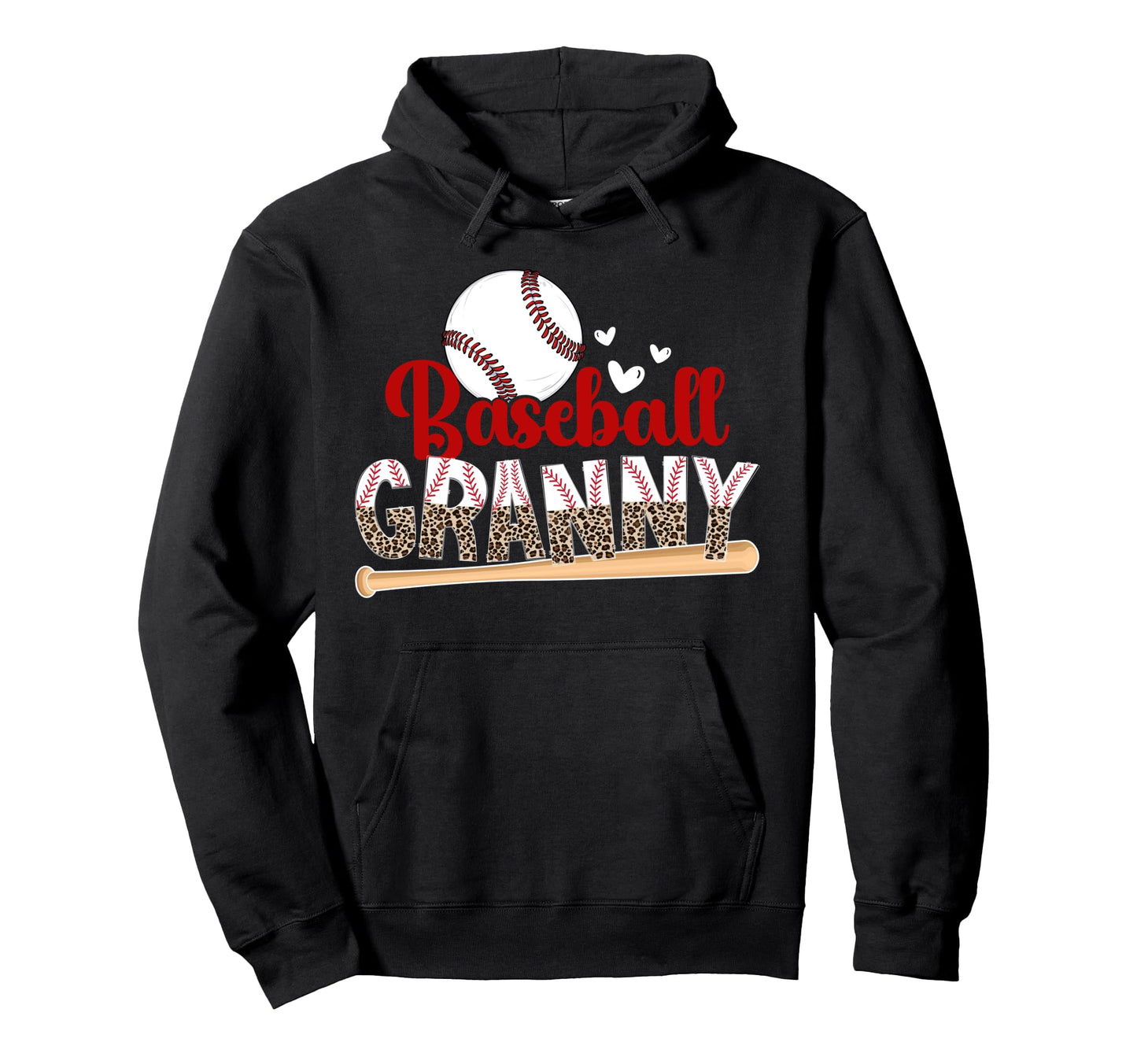 Baseball Granny Leopard Granny Baseball Hoodie - Graphic Print Men Women - T-Shirt, Sweatshirt, Hoodie