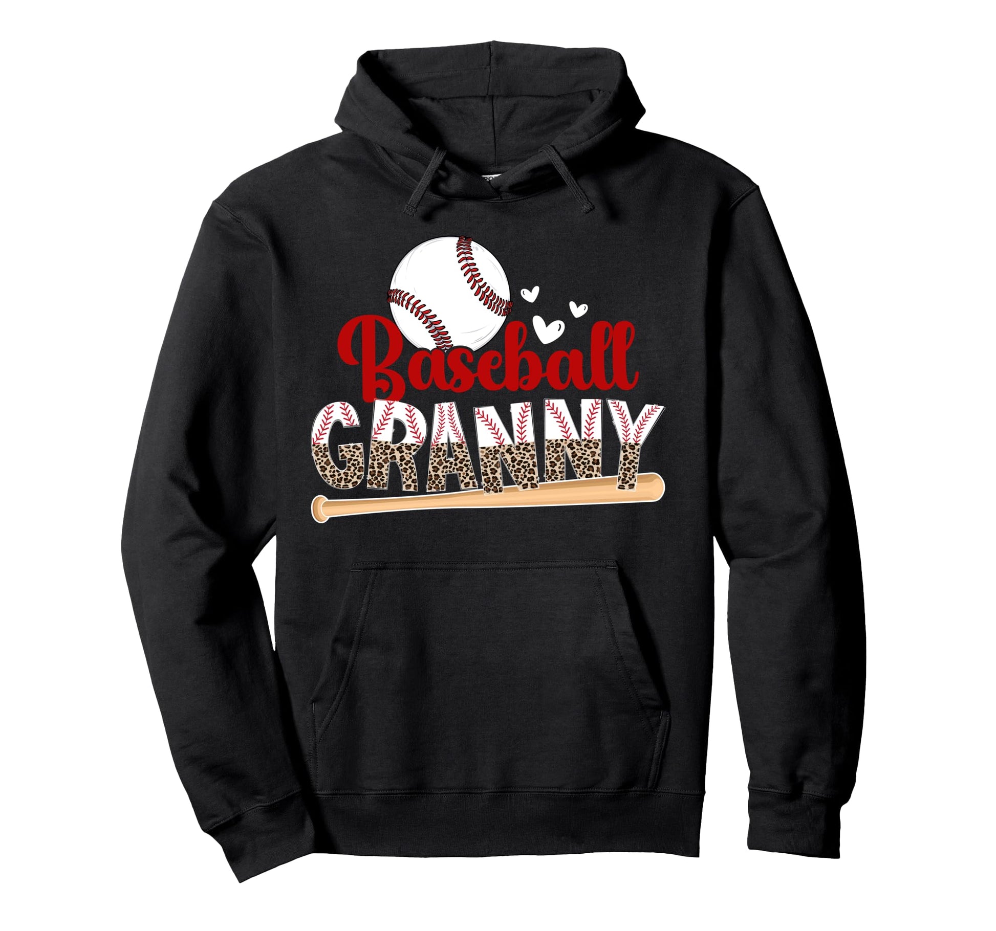 Baseball Granny Leopard Granny Baseball Hoodie - Graphic Print Men Women - T-Shirt, Sweatshirt, Hoodie