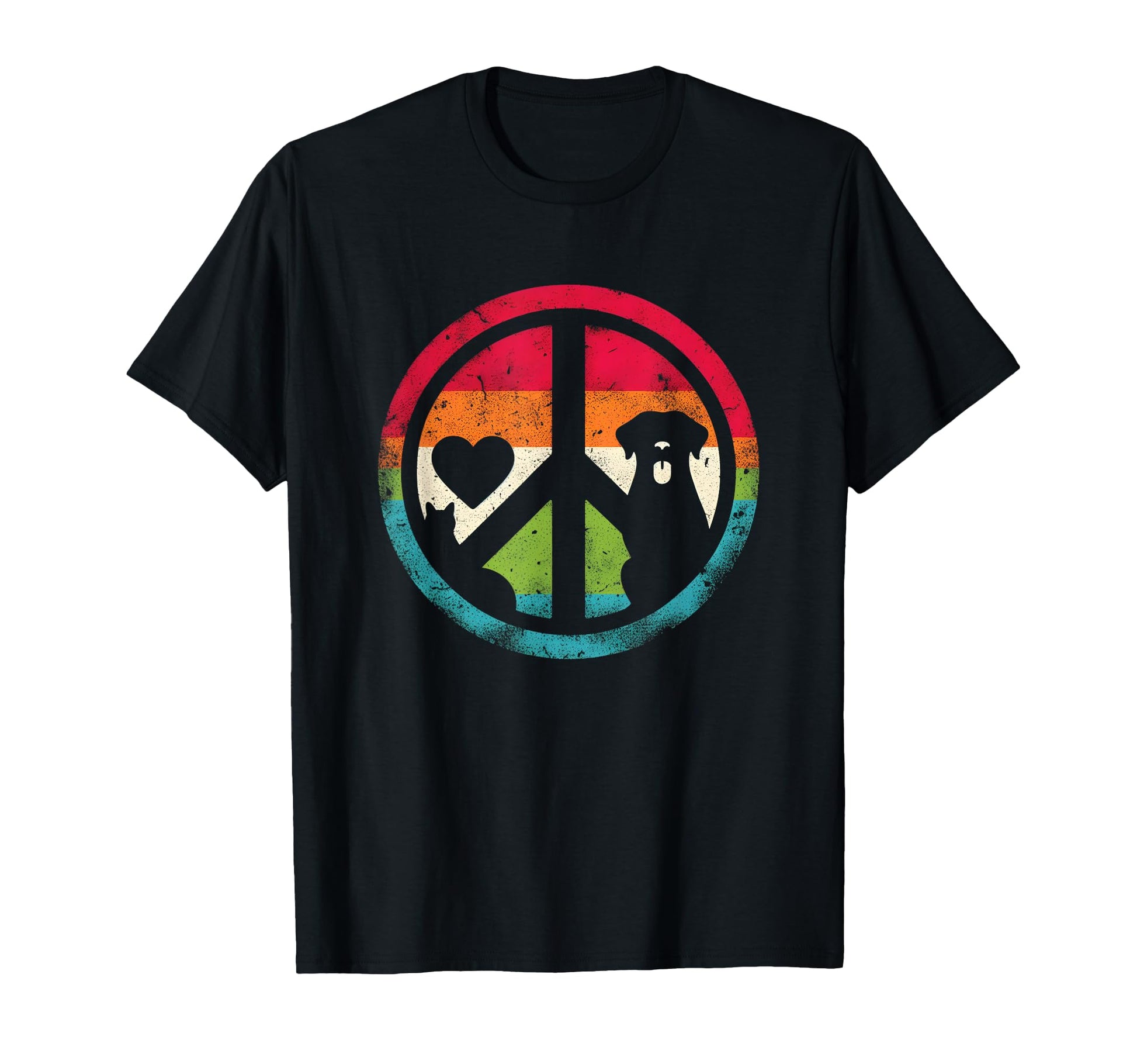 Peace Love Cats And Dogs Peace T-Shirt - Aesthetic Graphic Men Women - T-Shirt, Sweatshirt, Hoodie