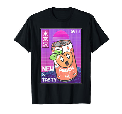 Peach Soda Can Kawaii Vaporwave T-Shirt - Casual Everyday Wear Unisex - T-Shirt, Sweatshirt, Hoodie