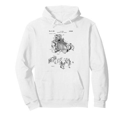 Camera Diagram Patent 1966 Photography Hoodie - Novelty Apparel for Adults - T-Shirt, Sweatshirt, Hoodie