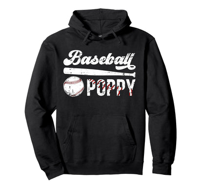 Baseball Poppy Grandpa Poppy Baseball Hoodie - Novelty Apparel Unisex - T-Shirt, Sweatshirt, Hoodie