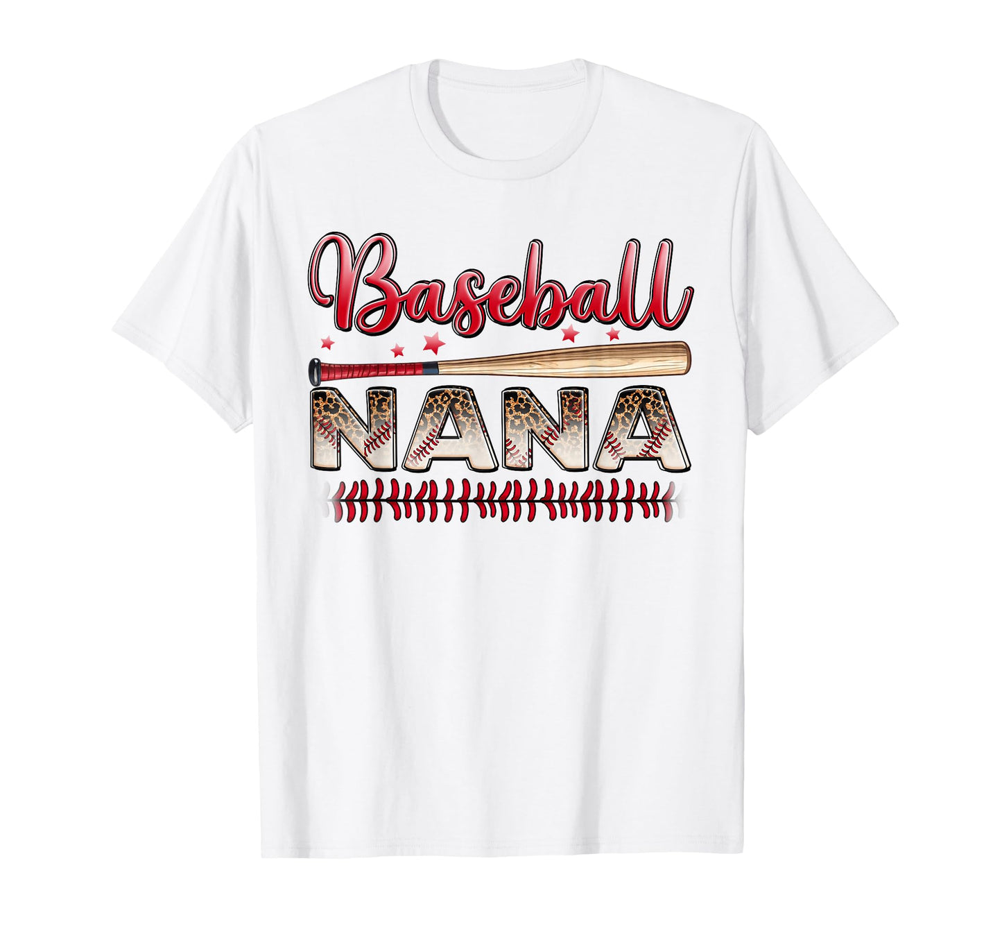Baseball Nana Funny Leopard T-Shirt - Casual Everyday Wear for Adults - T-Shirt, Sweatshirt, Hoodie