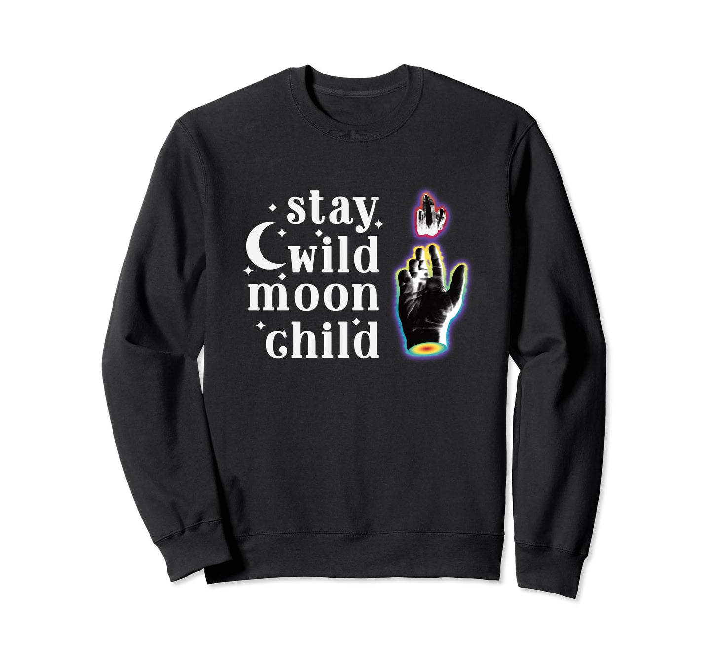 Stay Wild Moon Child Gift Peace Moon Sweatshirt - Aesthetic Graphic Unisex - T-Shirt, Sweatshirt, Hoodie