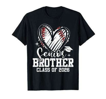 Senior Brother Class 2026 Baseball T-Shirt - Minimalist Print Unisex - T-Shirt, Sweatshirt, Hoodie