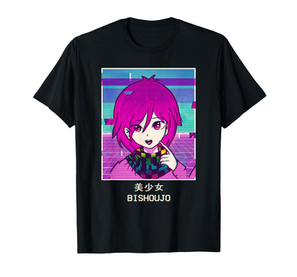 Anime Bishoujo Japanese Vaporwave T-Shirt - Unique Graphic Unisex - T-Shirt, Sweatshirt, Hoodie