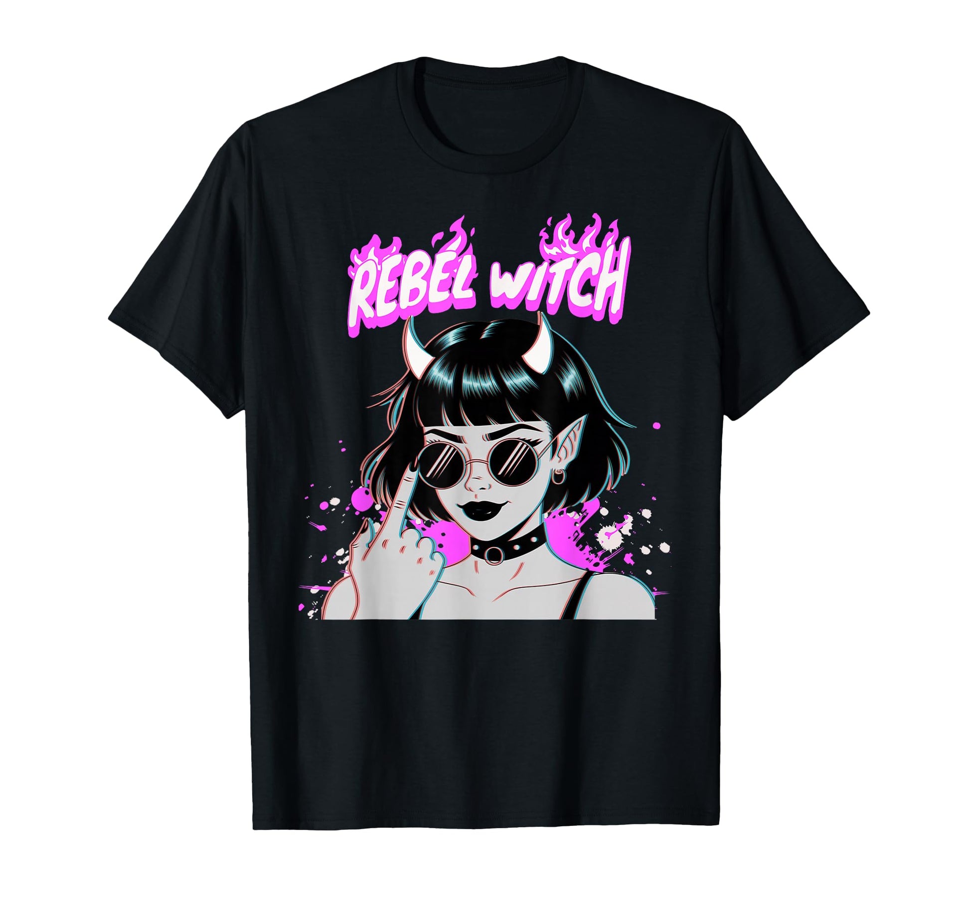 Demon Rebel Witch Vaporwave T-Shirt - Casual Everyday Wear for Adults - T-Shirt, Sweatshirt, Hoodie