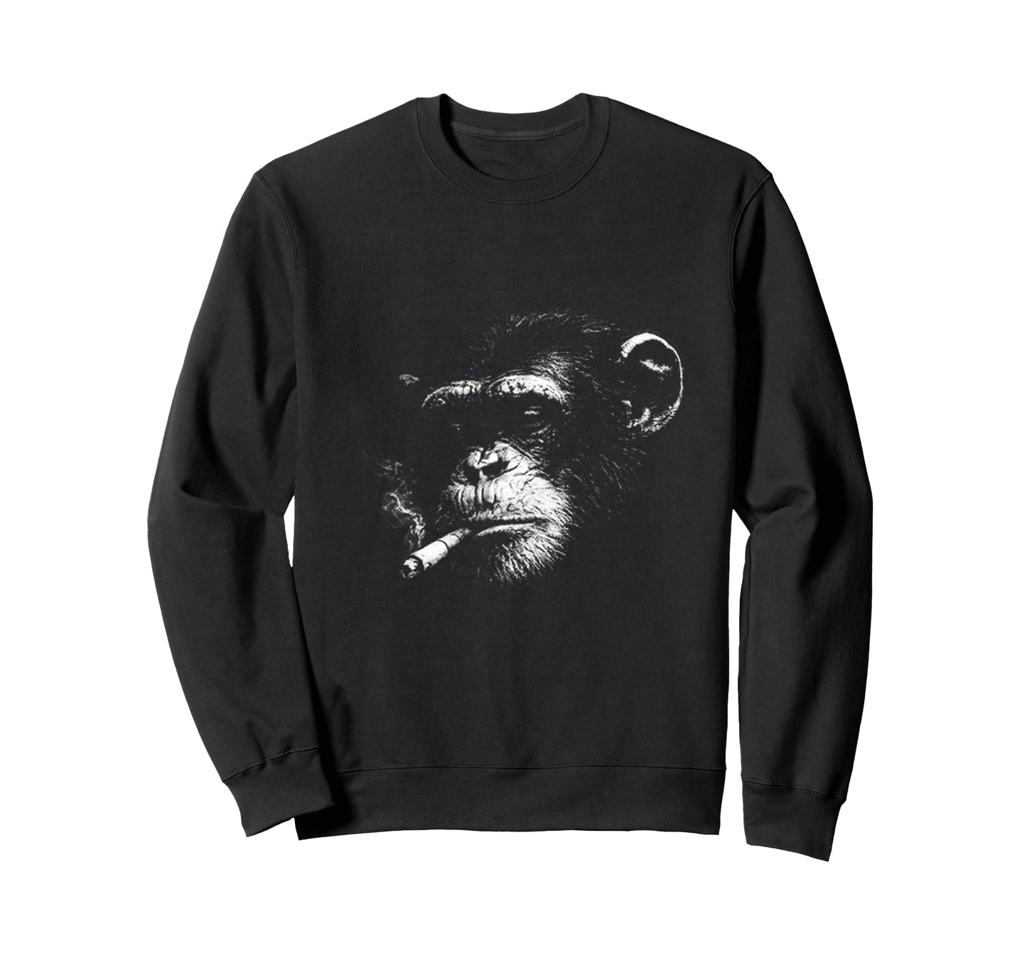 Grunge Cigarette Chimpanzee Meme Sweatshirt - Trendy Graphic for Adults - T-Shirt, Sweatshirt, Hoodie