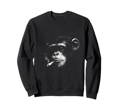 Grunge Cigarette Chimpanzee Meme Sweatshirt - Trendy Graphic for Adults - T-Shirt, Sweatshirt, Hoodie