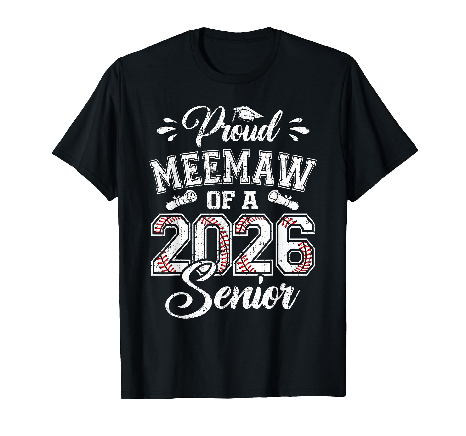 Proud Meemaw 2026 Senior Baseball T-Shirt - Aesthetic Graphic Men Women - T-Shirt, Sweatshirt, Hoodie