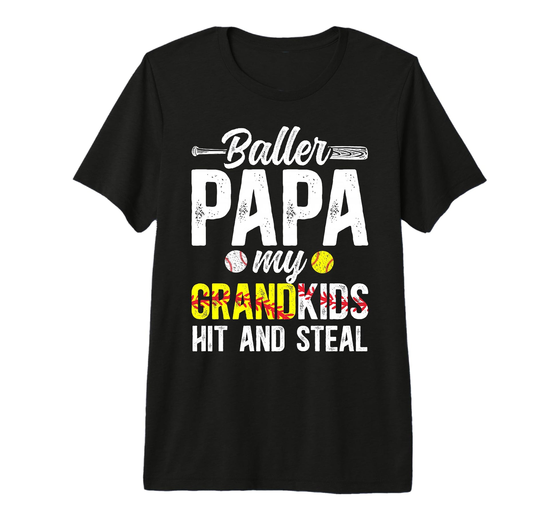 Mens Baller Papa Funny Baseball T-Shirt - Minimalist Print for Adults - T-Shirt, Sweatshirt, Hoodie