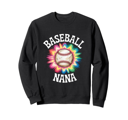 Baseball Nana Tie Dye Colorful Sweatshirt - Custom Art Print Men Women - T-Shirt, Sweatshirt, Hoodie
