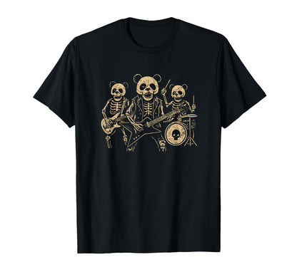 Skeleton Panda Rock Band Horror Punk T-Shirt - Casual Everyday Wear Unisex - T-Shirt, Sweatshirt, Hoodie
