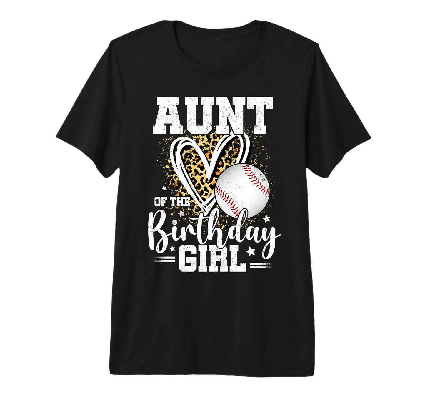 Aunt Birthday Baseball Aunt Leopard T-Shirt - Graphic Print for Adults - T-Shirt, Sweatshirt, Hoodie