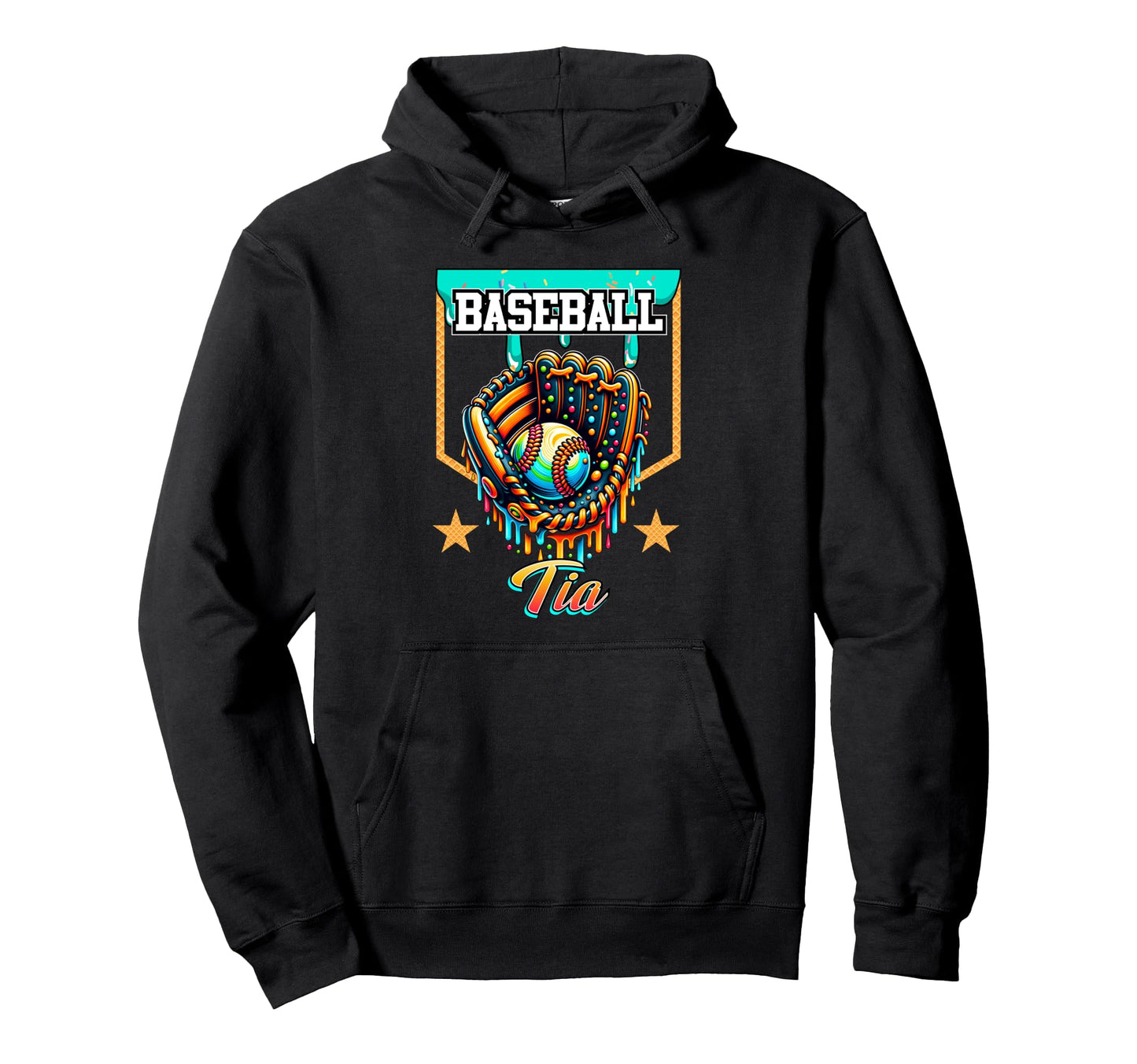 Baseball Drip Baseball Tia Ice Cream Hoodie - Aesthetic Graphic for Adults - T-Shirt, Sweatshirt, Hoodie